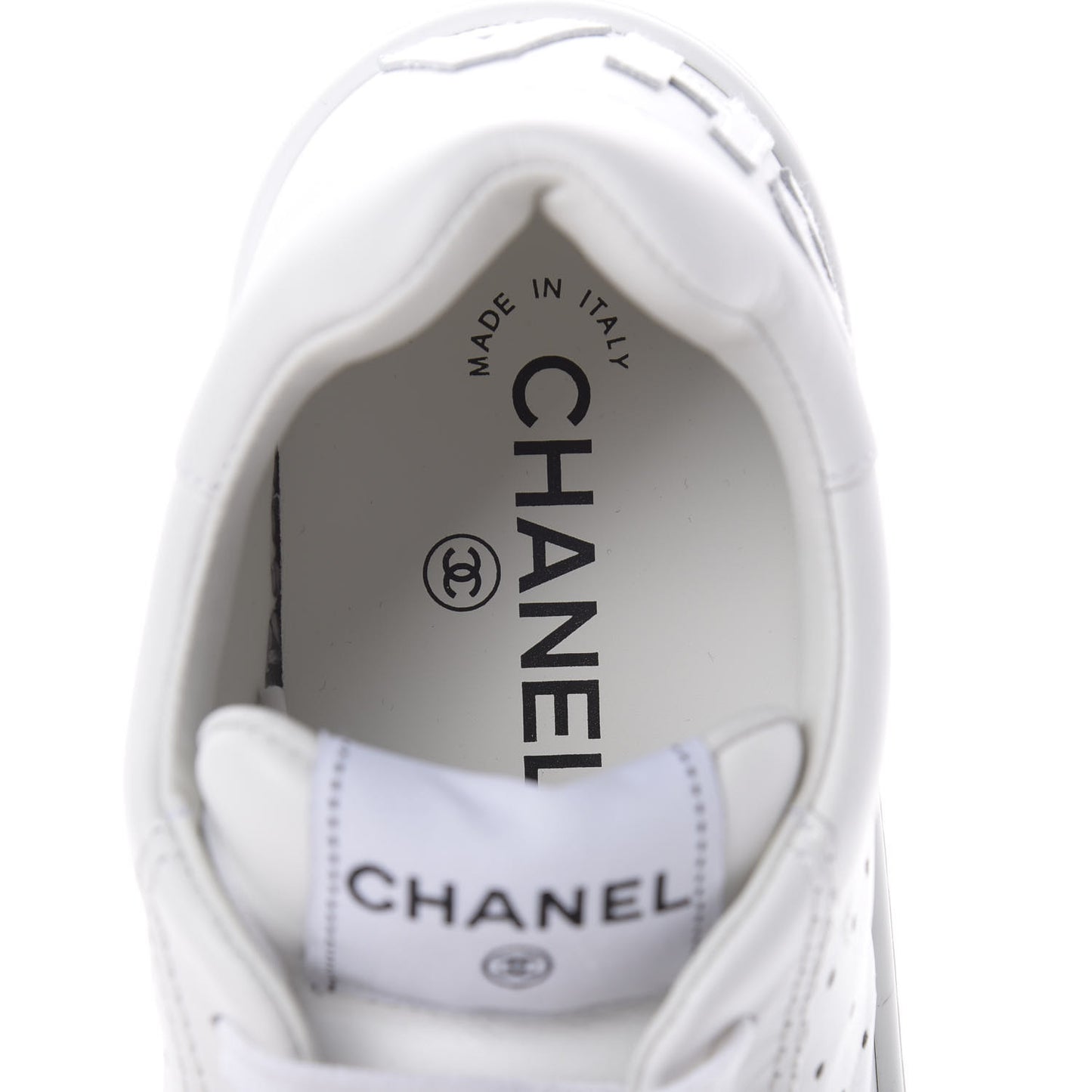 Calfskin Womens Logo Sneakers 38.5 White