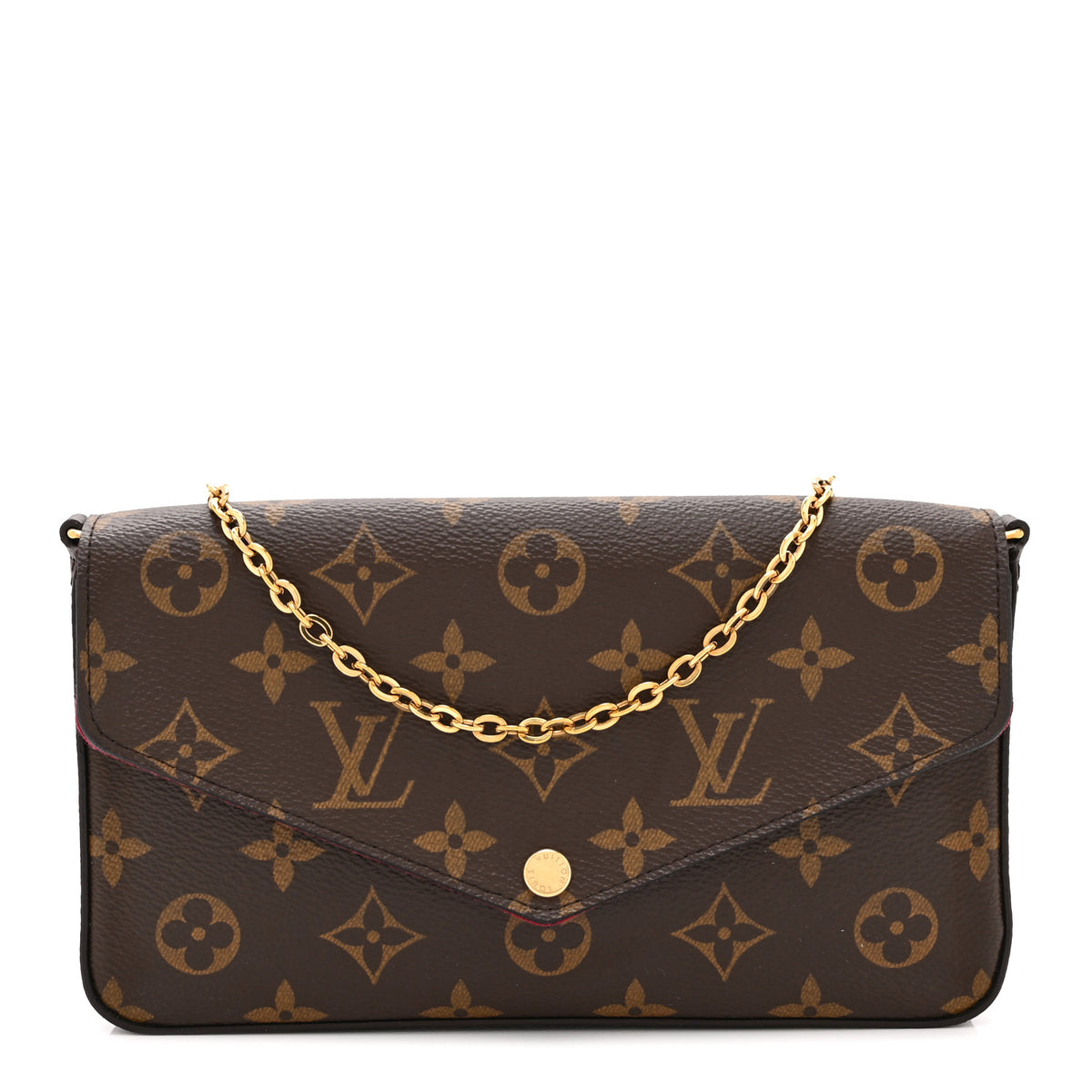 Monogram Pochette Felicie Chain Wallet Fuchsia