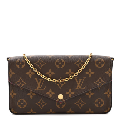 Louis Vuitton Monogram Pochette Felicie Chain Wallet Fuchsia 1 of 10