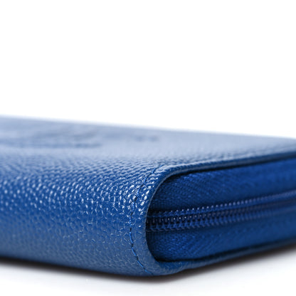 Chanel Caviar Timeless CC Zip Around Coin Purse Blue 10 of 11