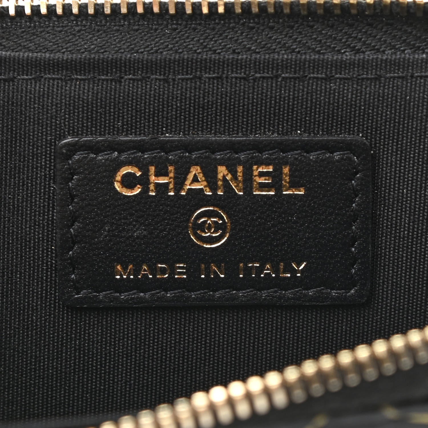 Chanel Lambskin Camellia Embossed Key Holder Case Black Gold 6 of 7