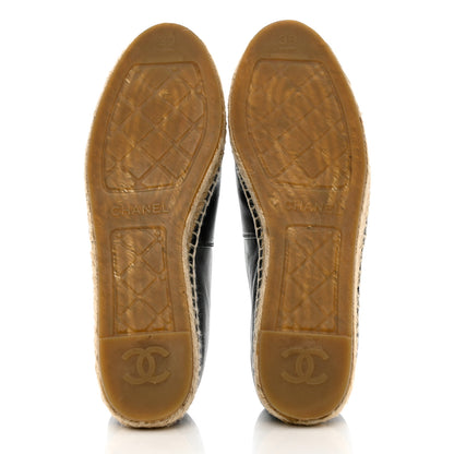 Chanel Lambskin CC Espadrilles 39 Black 5 of 10