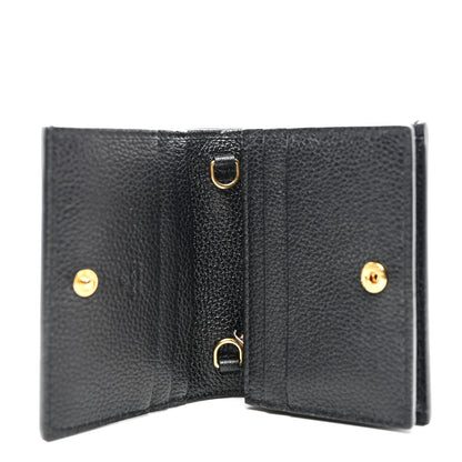 Gucci Grainy Calfskin Zumi Chain Card Case Wallet Black 5 of 7