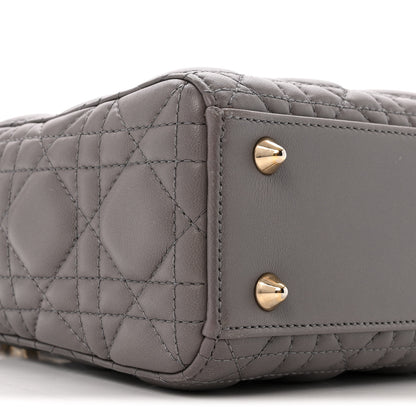 Christian Dior Lambskin Cannage Small Lady Dior Grey 9 of 17