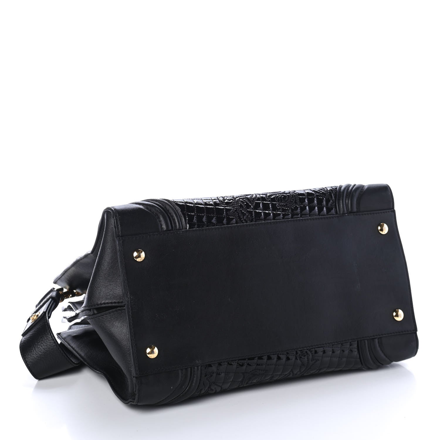 Versace Patent Micro Vanitas Icon Handbag Black 3 of 4
