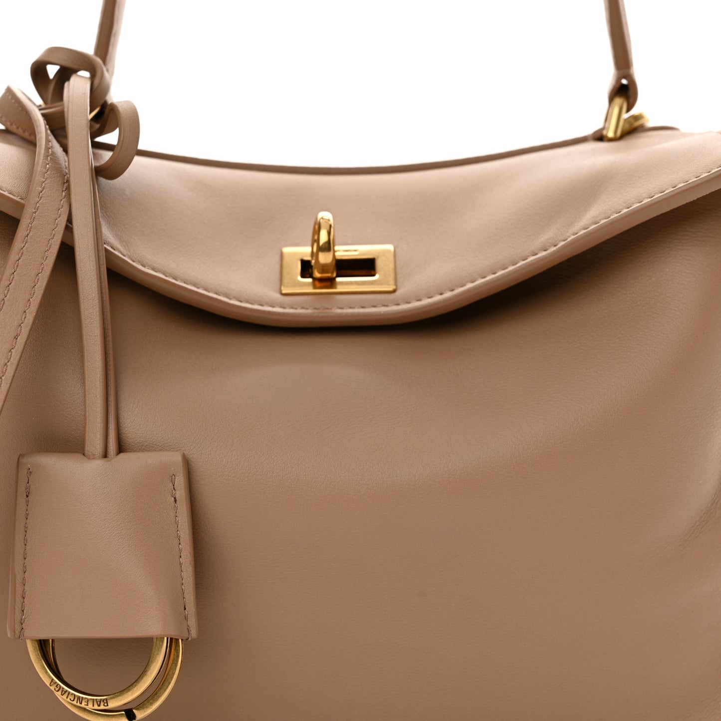 Natural Smooth Calfskin Mini Rodeo Top Handle Handbag Latte
