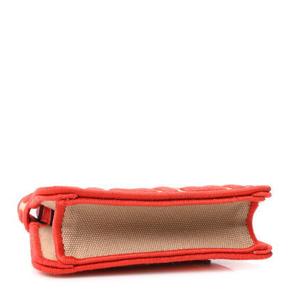 Fendi Canvas Vitello Volanato FF Embroidered Pico Peekaboo Charm Sand Tulipano 3 of 9