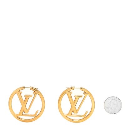 Louis Vuitton Metal Louise Hoop Earrings Gold 2 of 4