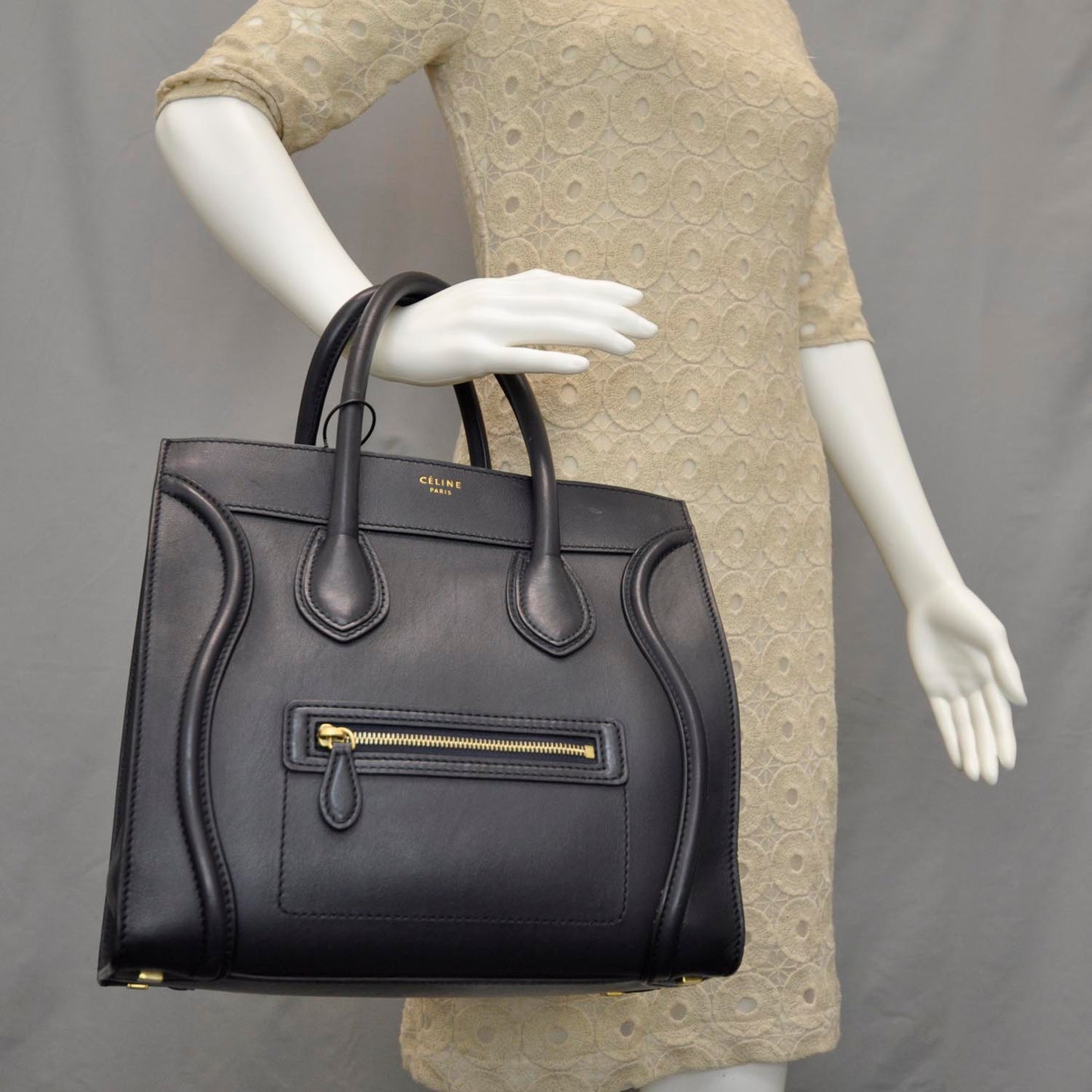 Smooth Calfskin Mini Luggage Navy
