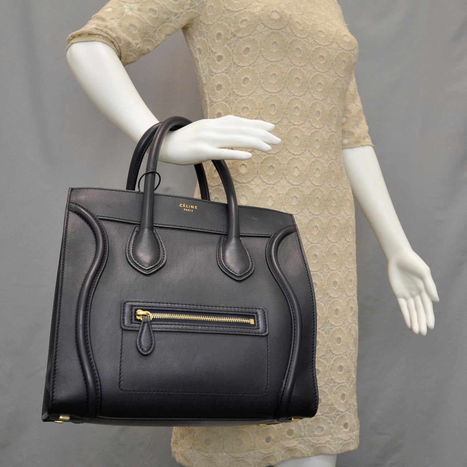 Celine Smooth Calfskin Mini Luggage Navy 2 of 10