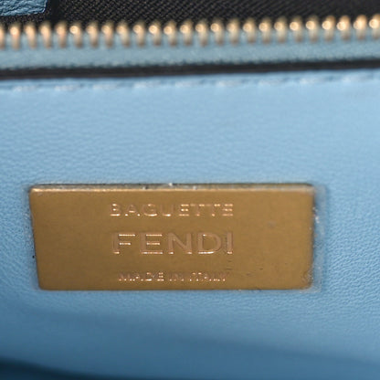 Fendi Nappa Small FF Embossed Midi Chain Baguette Azzurro Baby 6 of 8