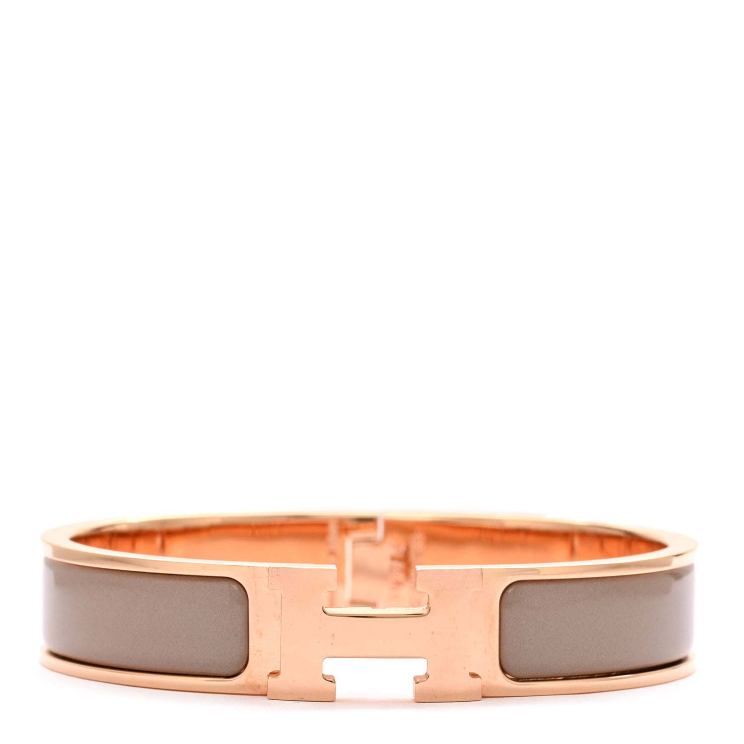 Hermes Enamel Narrow Clic Clac H Bracelet PM Marron Glace 1 of 5