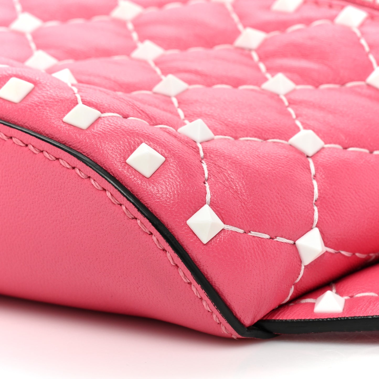 Lambskin Free Rockstud Spike Belt Bag Shadow Pink