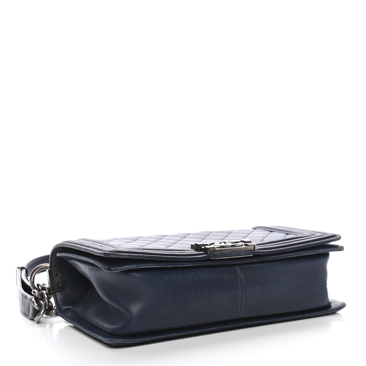 Chanel Calfskin Quilted Medium Boy Flap Dark Navy 3 of 11