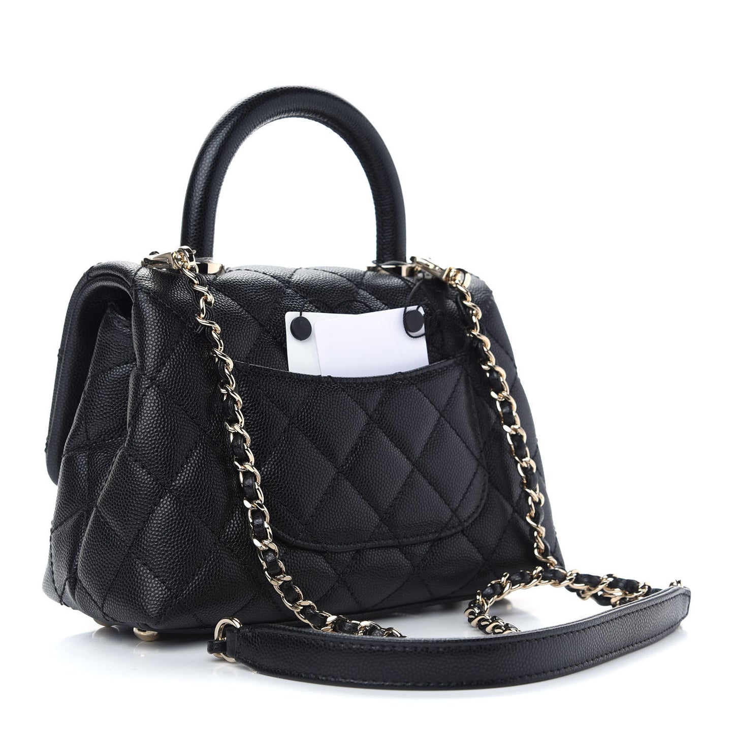 Caviar Quilted Extra Mini Coco Handle Flap Black