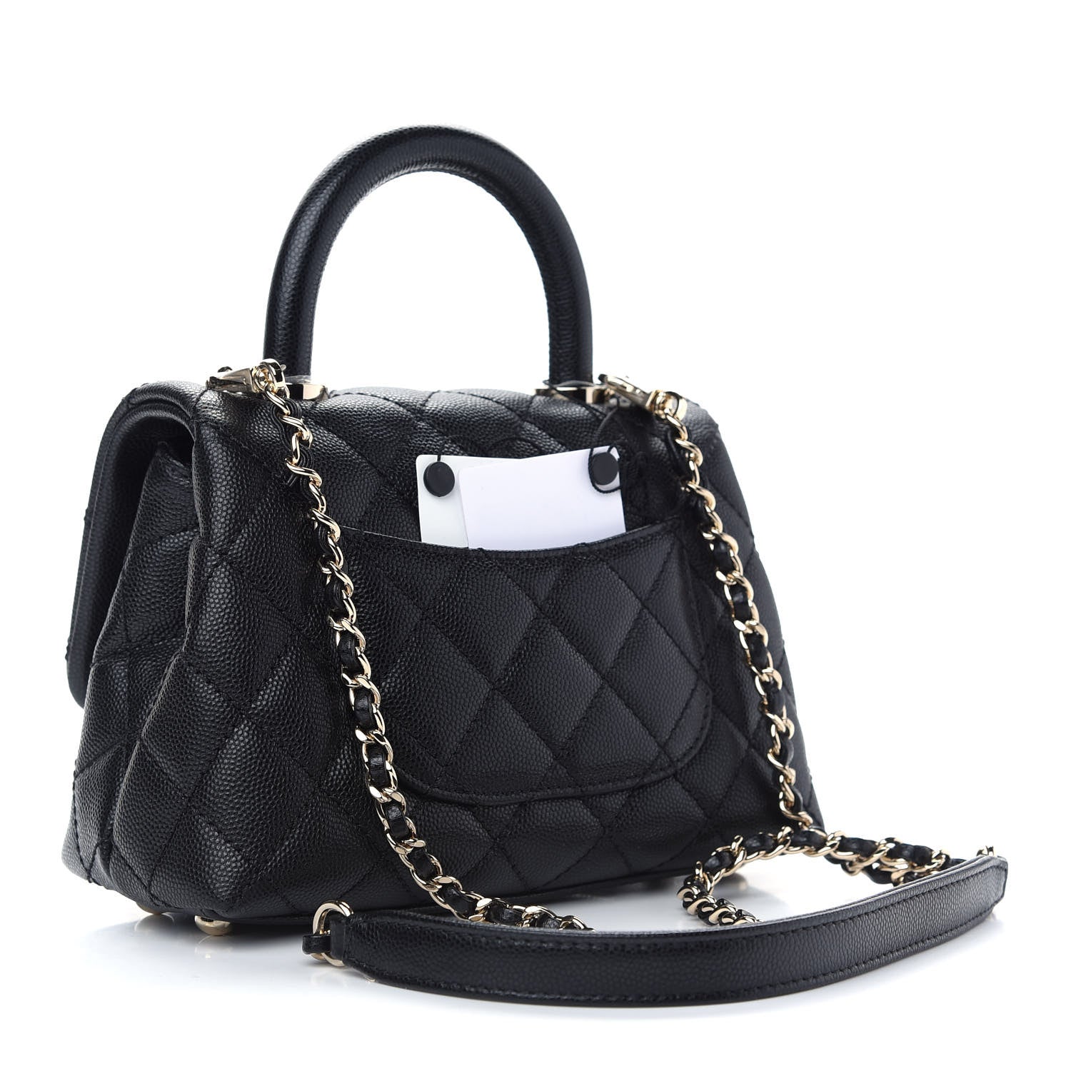 Chanel Caviar Quilted Extra Mini Coco Handle Flap Black 3 of 9