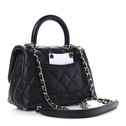 Chanel Caviar Quilted Extra Mini Coco Handle Flap Black 3 of 9