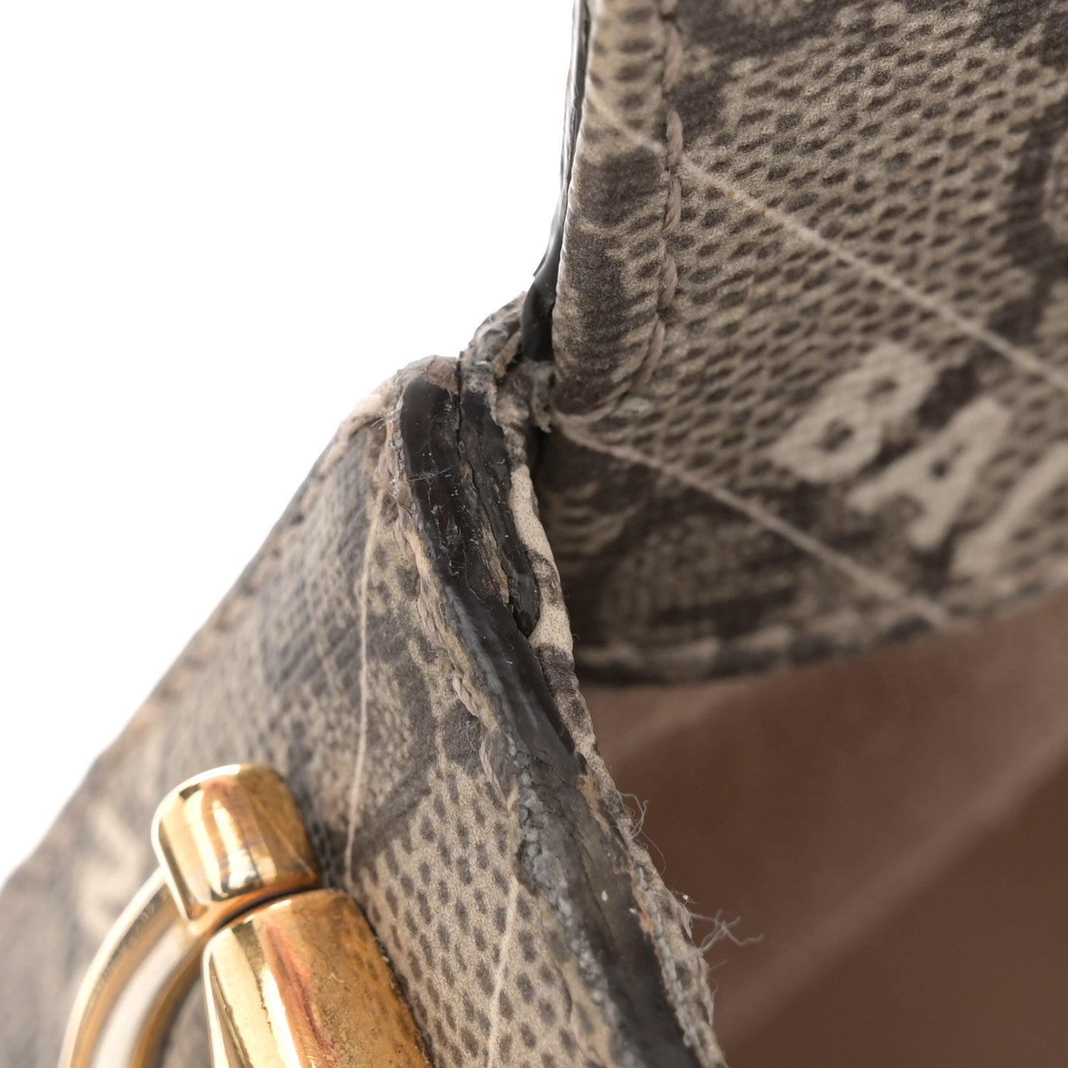 Gucci X BALENCIAGA GG Supreme Monogram Web Logo Print Mini Horsebit 1955 Shoulder Bag Beige Ebony 12 of 14