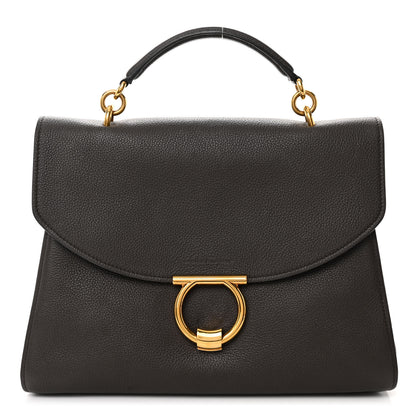 Salvatore Ferragamo Calfskin Medium Margot Top Handle Satchel Flannel 1 of 9