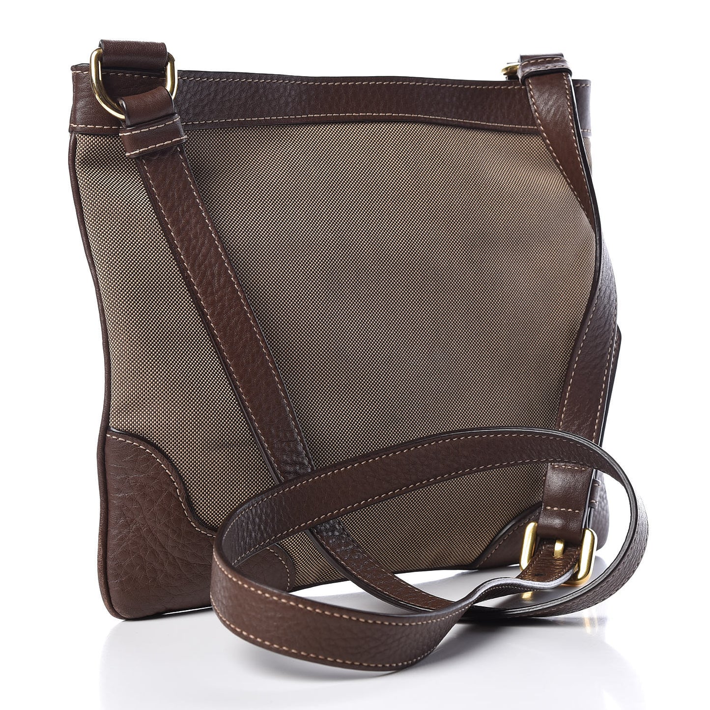 Jacquard Logo Small Flat Messenger Bag Brown