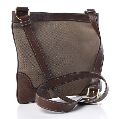 Prada Jacquard Logo Small Flat Messenger Bag Brown 3 of 9