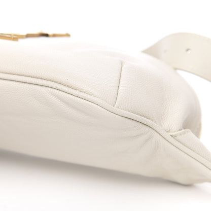 Saint Laurent Grain De Poudre Monogram Belt Bag Blanc Vintage 9 of 12