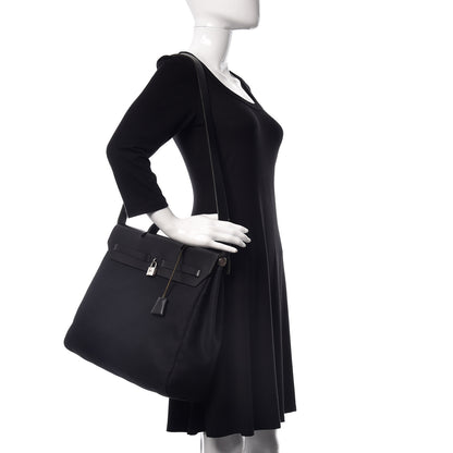Hermes Toile Vache Calfskin Herbag 40 GM Black 2 of 17