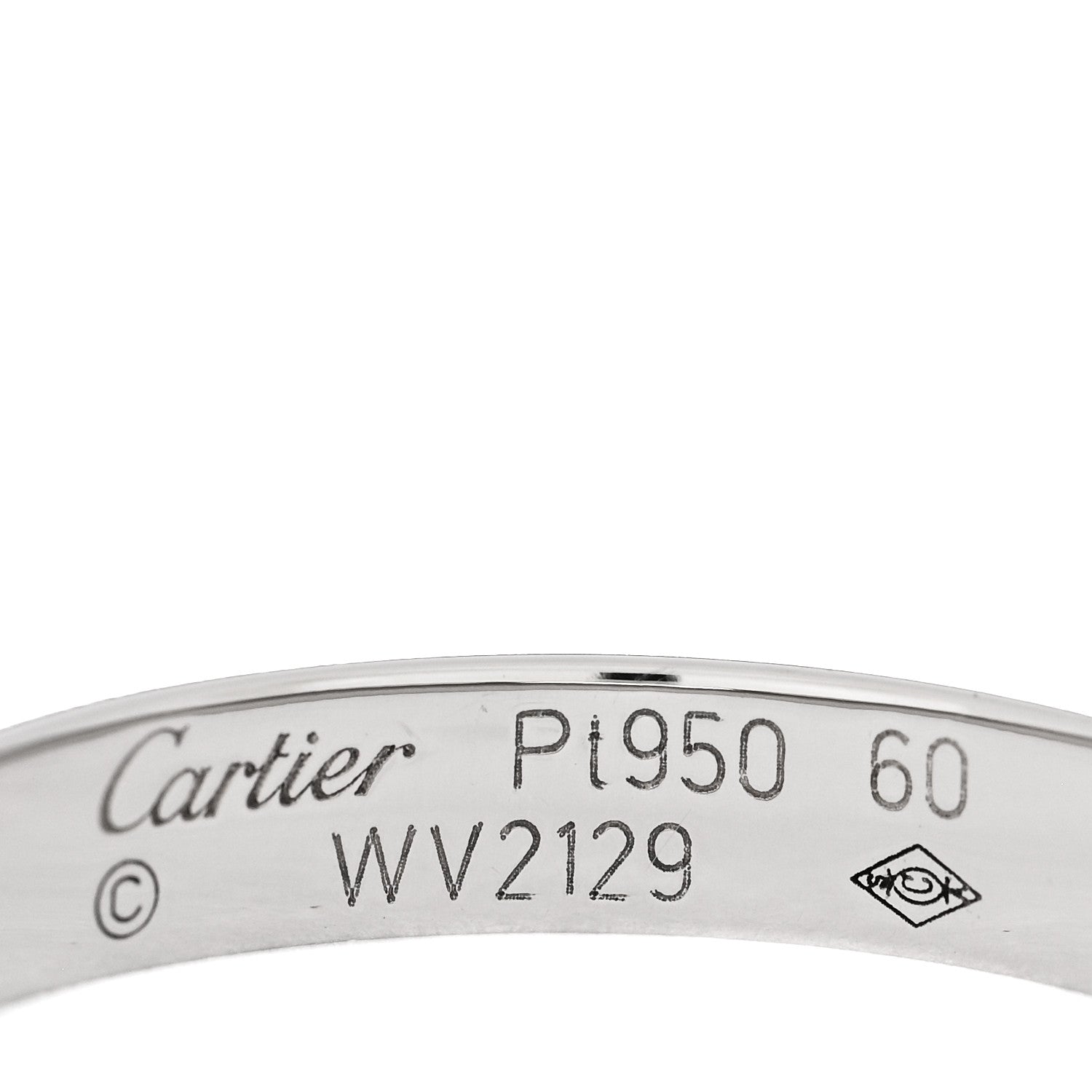 Cartier Platinum 3.5mm LOVE Wedding Band Ring 60 9 4 of 4