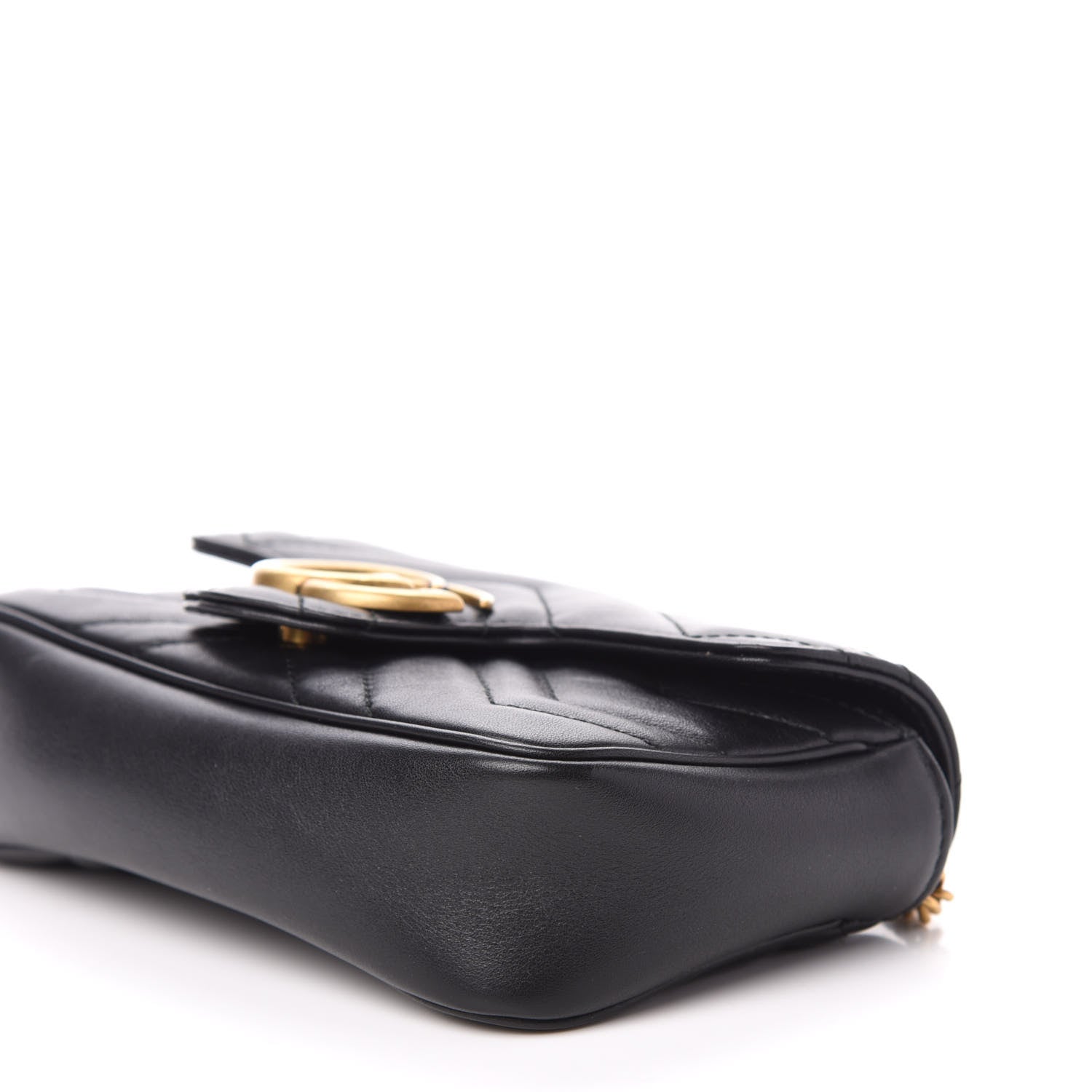 Gucci Calfskin Matelasse Super Mini GG Marmont Shoulder Bag Black 6 of 10