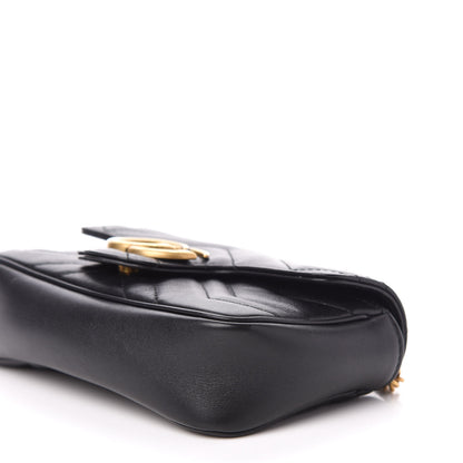 Gucci Calfskin Matelasse Super Mini GG Marmont Shoulder Bag Black 6 of 10