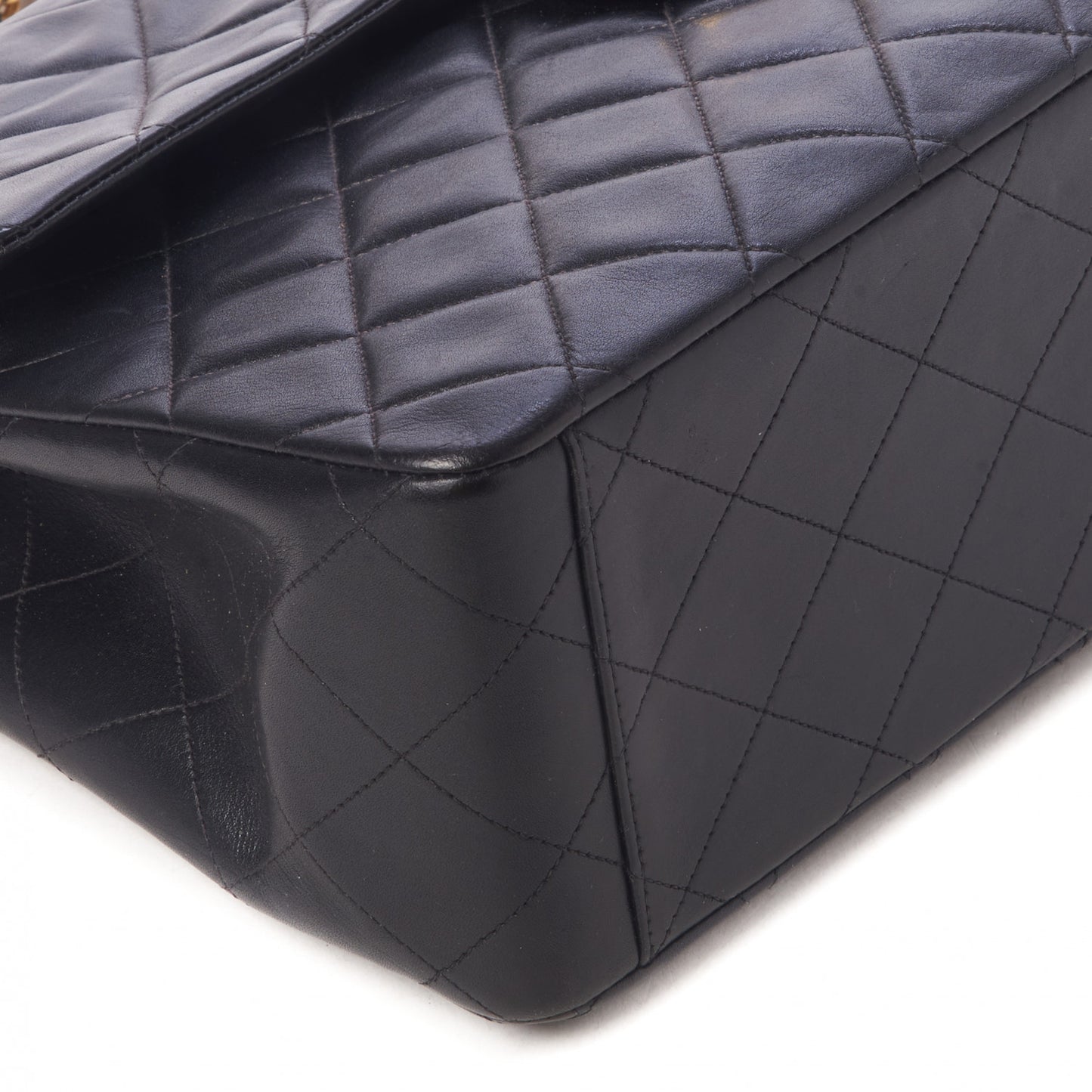 Lambskin Quilted XL Jumbo Single Flap Black