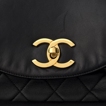 Chanel Lambskin Quilted Drawstring Backpack Black 8 of 8