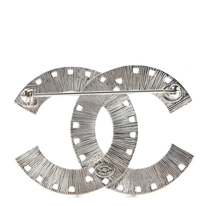 Chanel Baguette Crystal CC Brooch Silver Pink 3 of 5