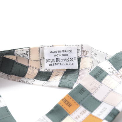 Hermes Silk Bolduc Au Carre Twilly Gris Kaki Ocre 2 of 4