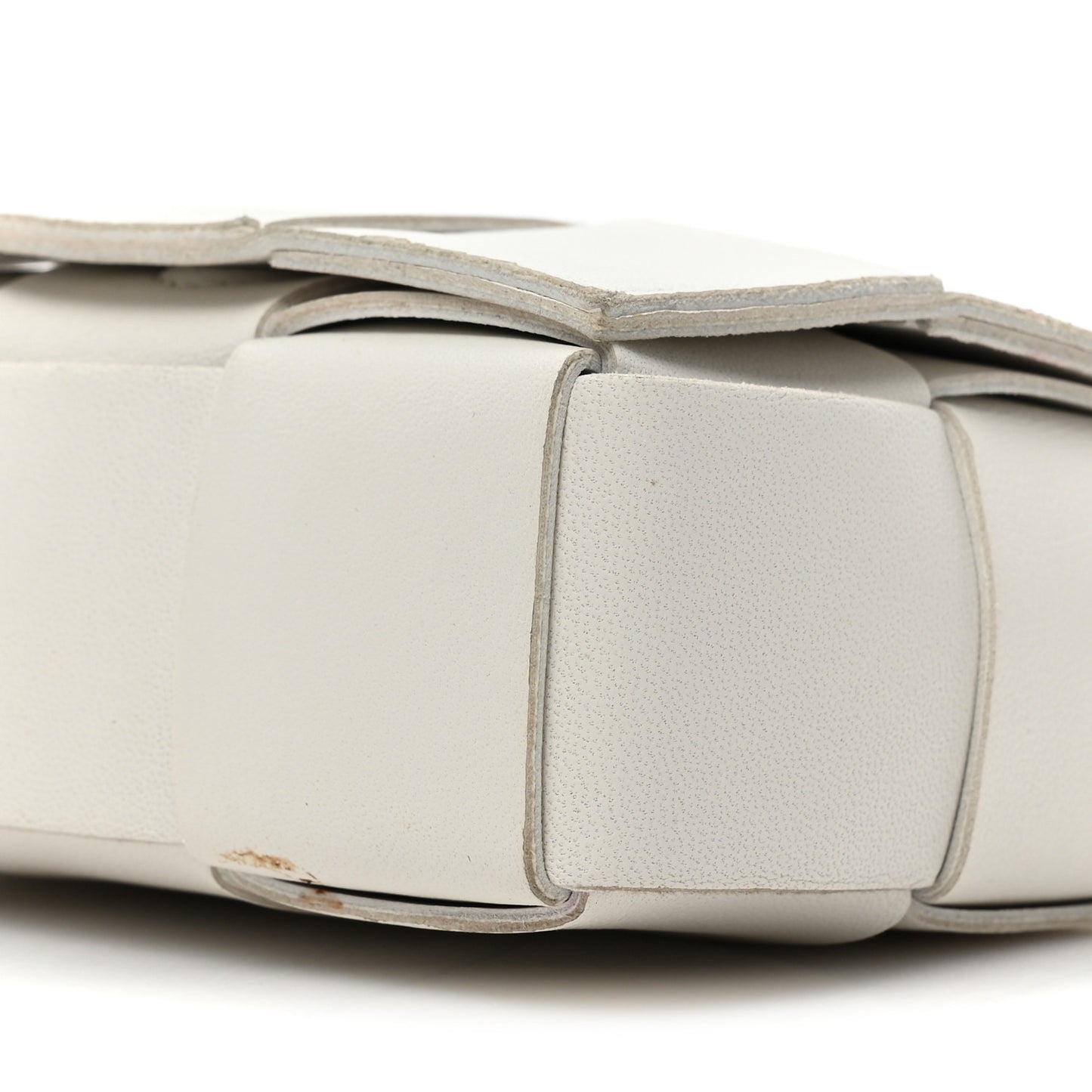 Lambskin Maxi Intrecciato Extra Mini Cassette Crossbody Bag White