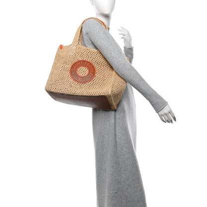 Louis Vuitton Raffia Calfskin Saint Tropez OnTheGo MM Natural Orange 2 of 12