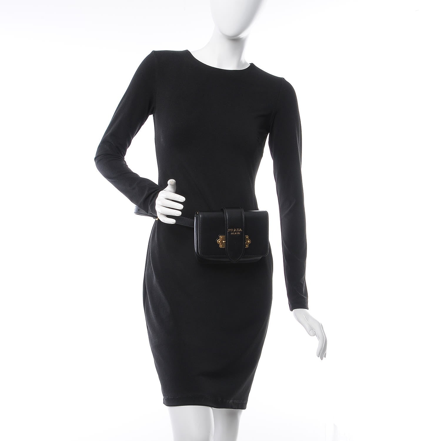 Prada City Calf Cahier Belt Bag Nero Black 3 of 7