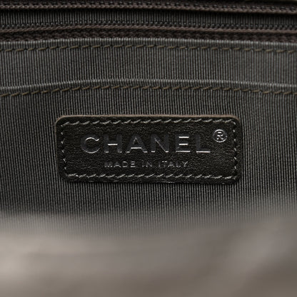 Chanel Metallic Calfskin Quilted Small XXL Travel Flap Bag Dark Silver 6 of 10