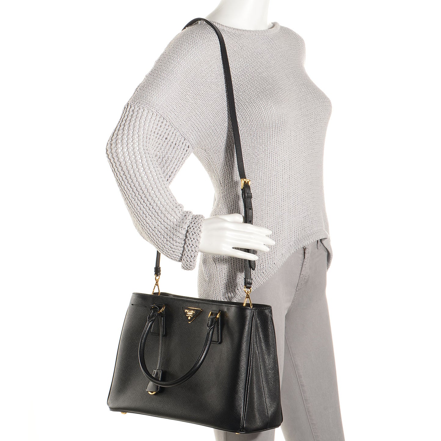 Saffiano Lux Medium Tote Nero Black