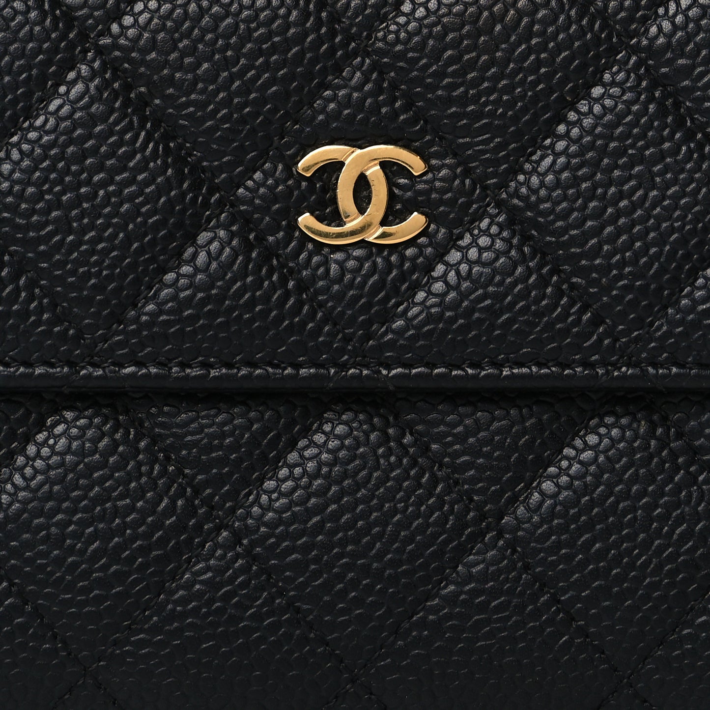 Caviar Quilted CC French Flap Wallet Black