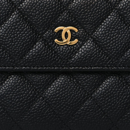 Chanel Caviar Quilted CC French Flap Wallet Black 9 of 11