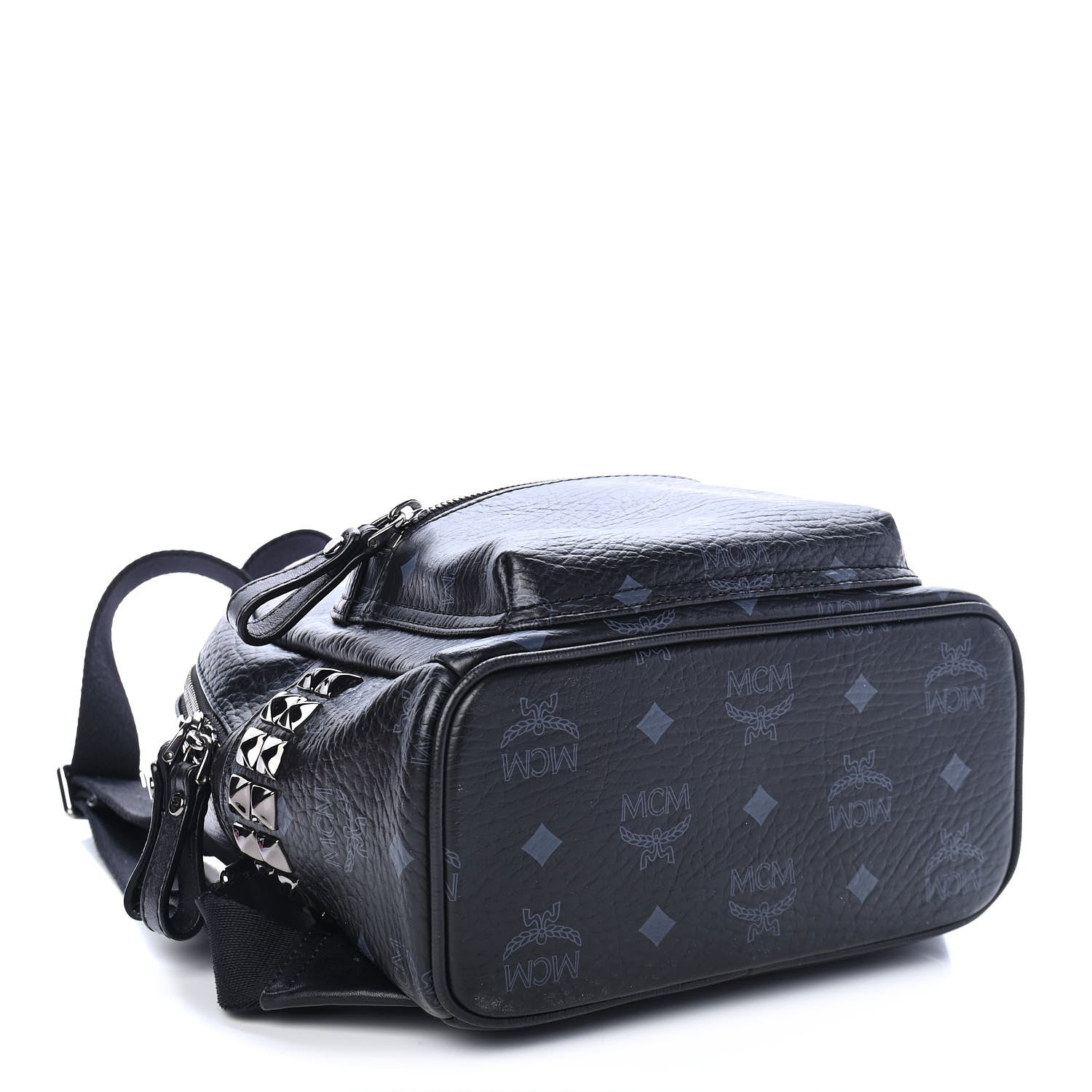 MCM Visetos Side Stud Mini Stark Backpack Black 4 of 10