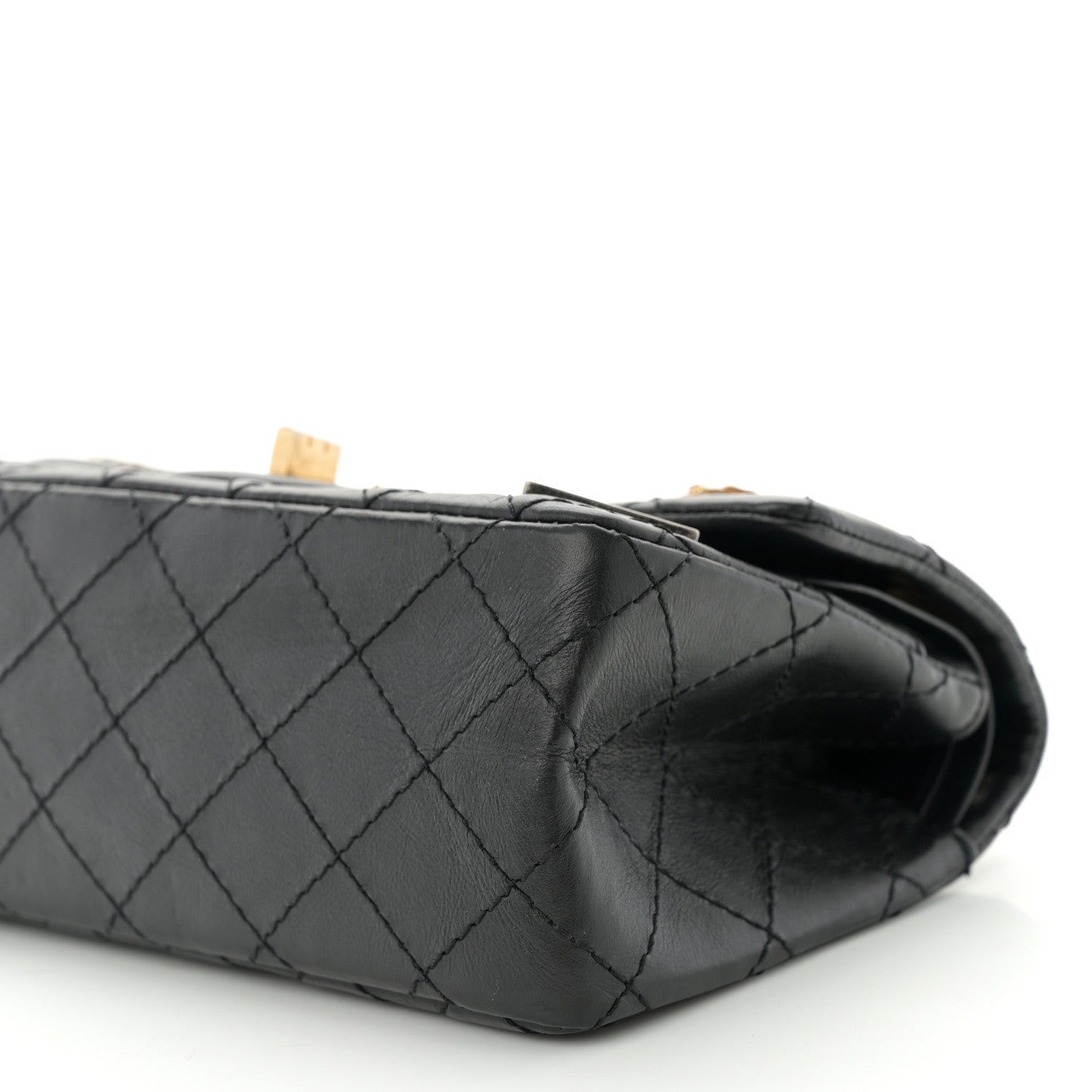 Chanel Aged Calfskin Quilted Casino 2.55 Reissue Mini Flap  Black 10 of 10