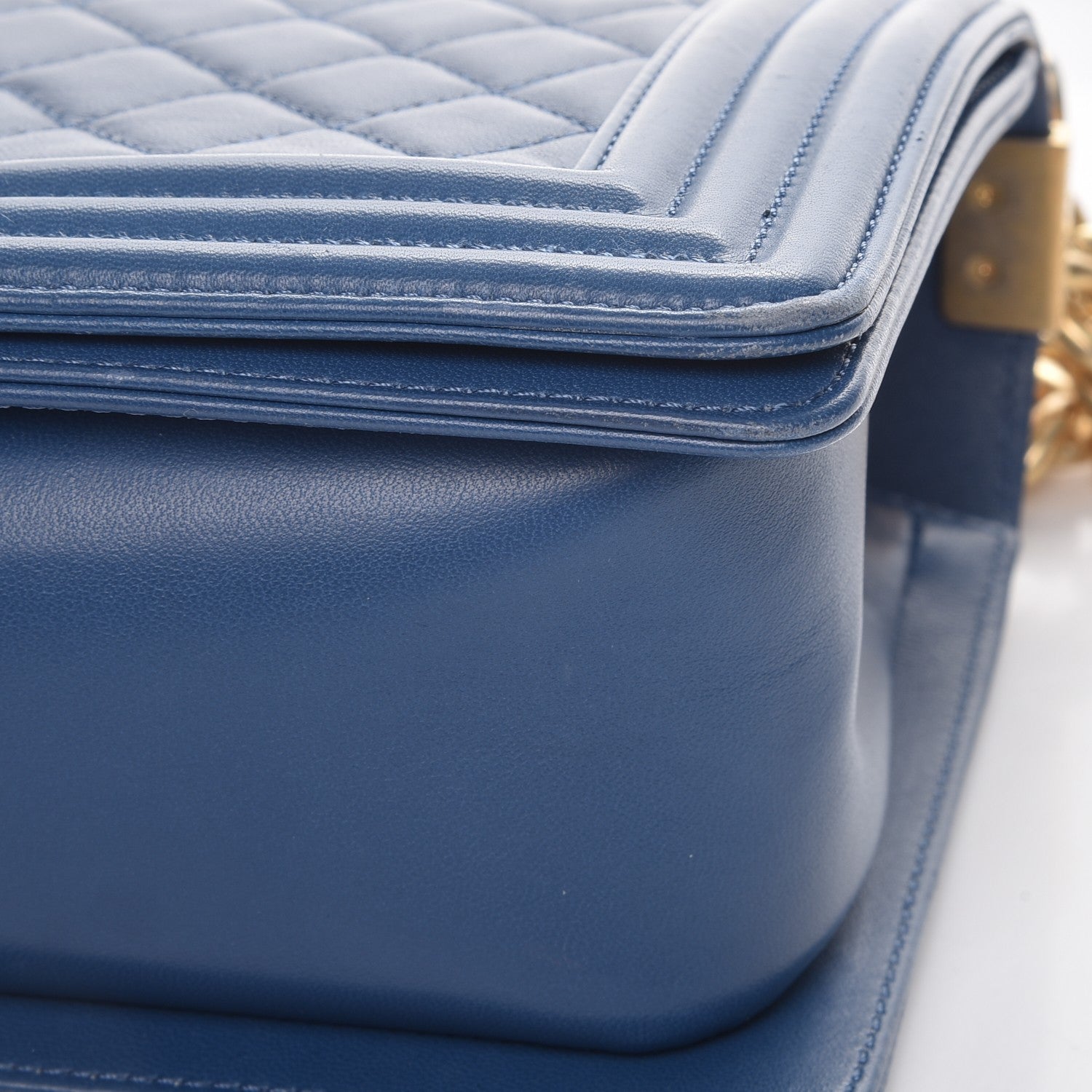 Chanel Lambskin Quilted Medium Boy Flap Blue 10 of 12