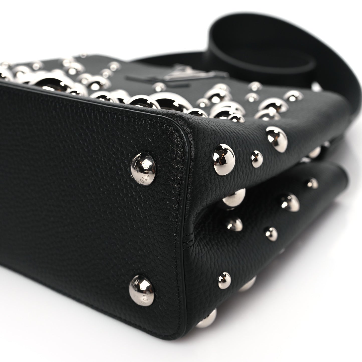 LV X YK Taurillon Brass Metal Dots Capucine MM Black