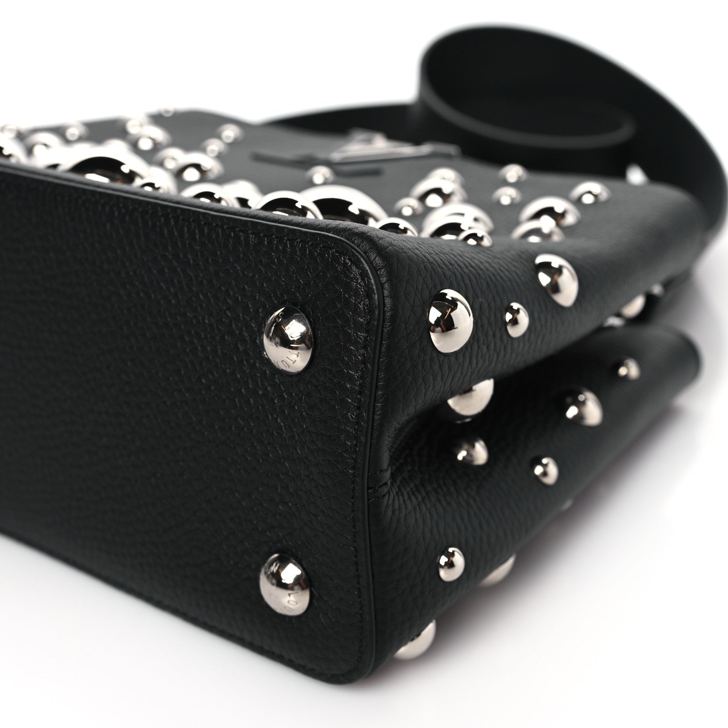 Louis Vuitton LV X YK Taurillon Brass Metal Dots Capucine MM Black 8 of 8
