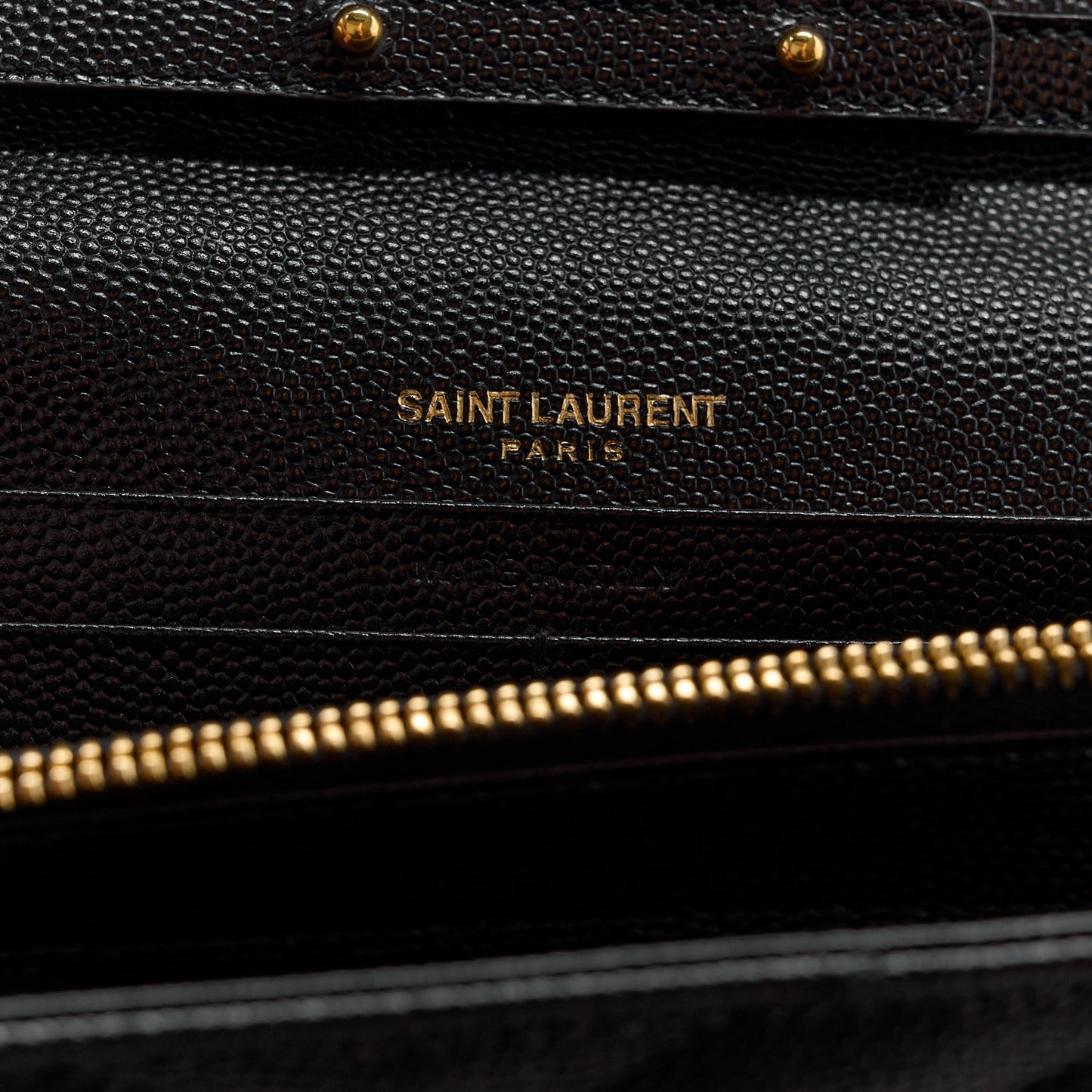 Grain De Poudre Matelasse Chevron Monogram Chain Wallet Black