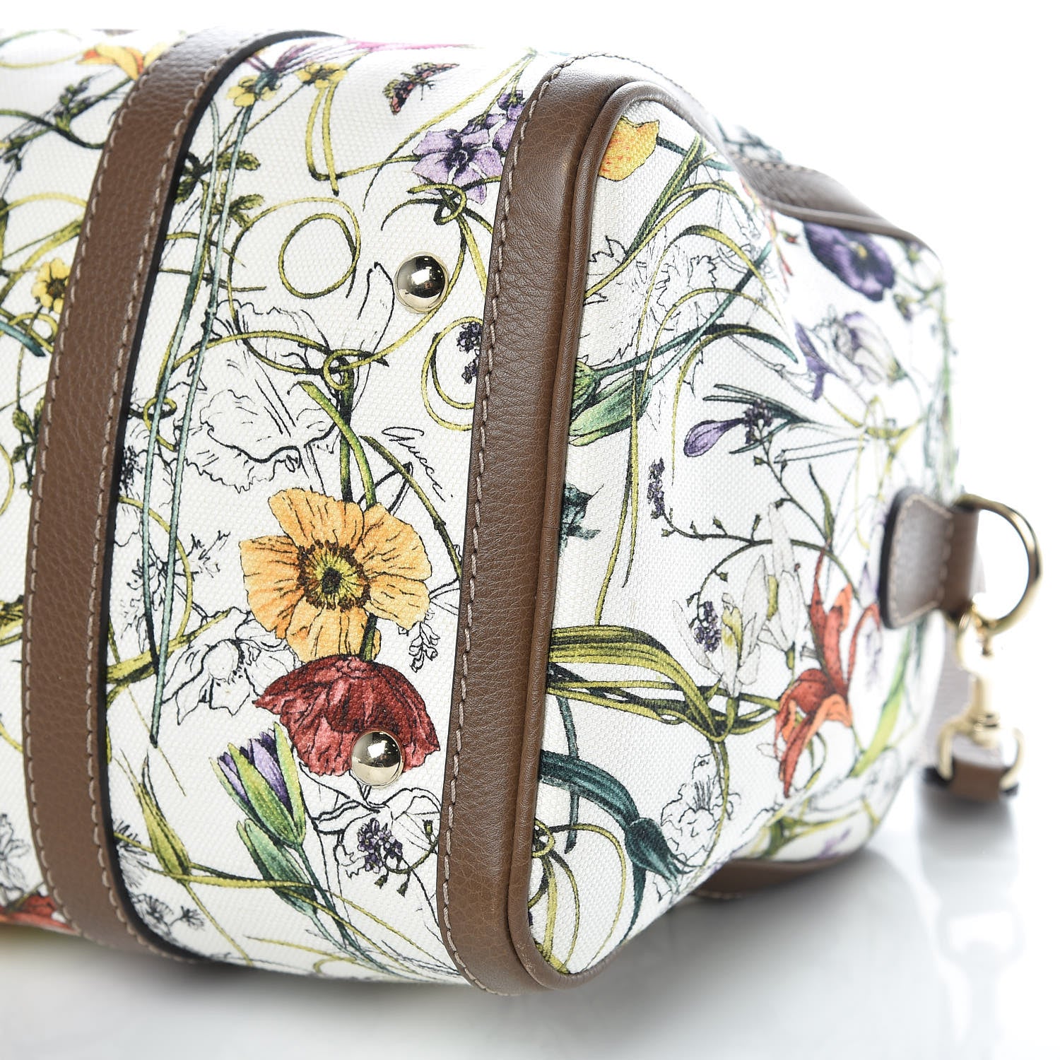 Gucci Canvas Flora Infinity Medium Joy Boston White Multicolor Acero 13 of 13