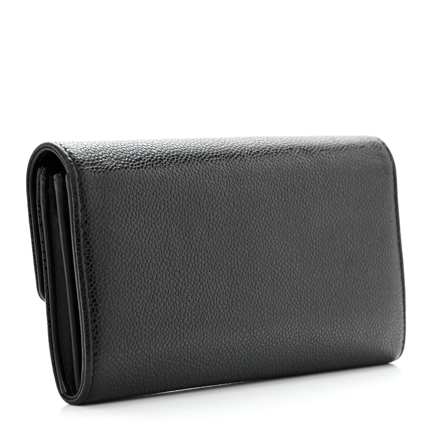 Caviar Timeless CC Large Gusset Flap Wallet Black