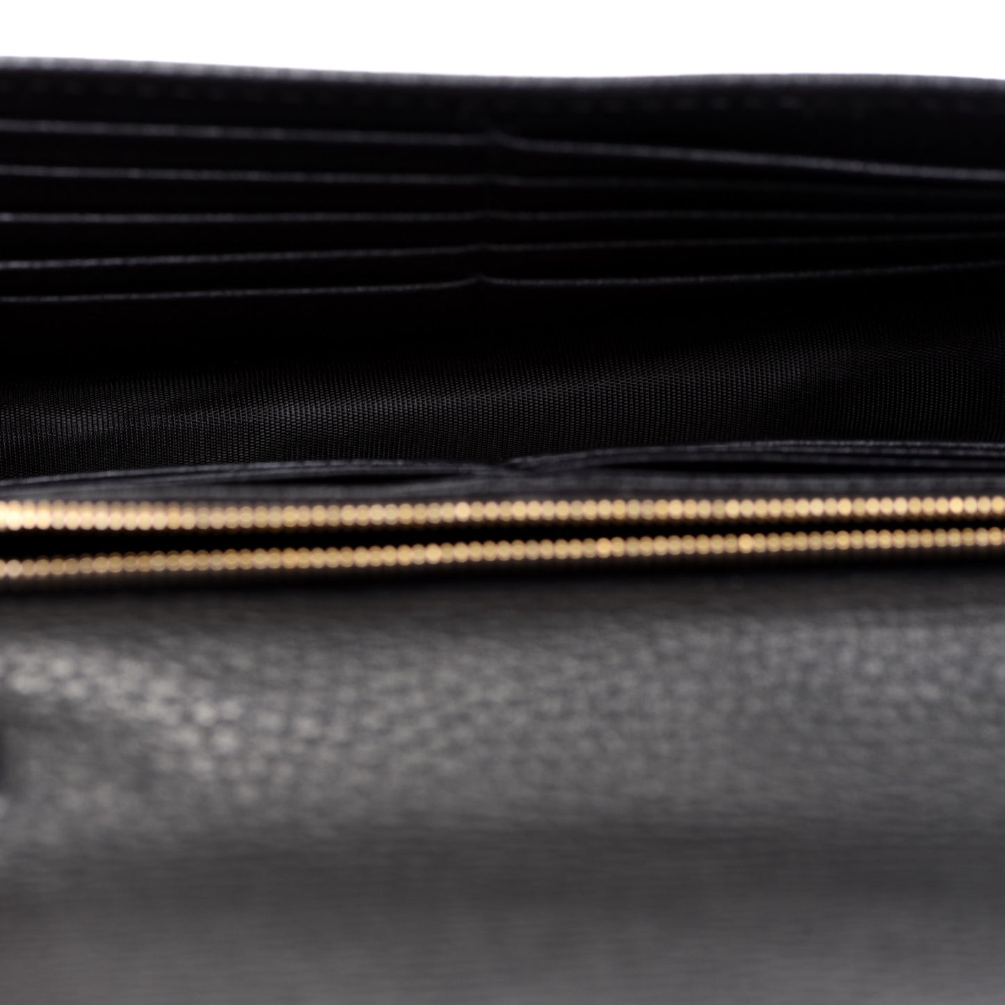 Dollar Calfskin Interlocking G Chain Wallet Black